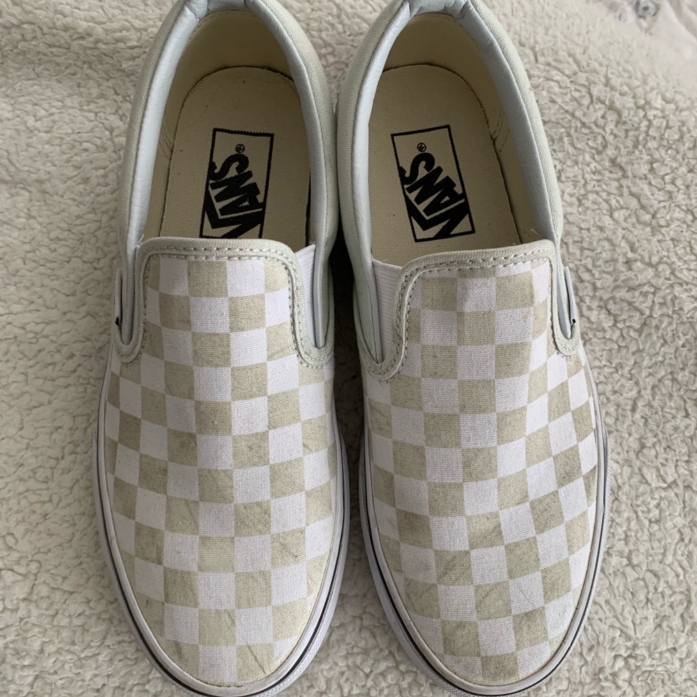 Mint Green and White Checkered Vans